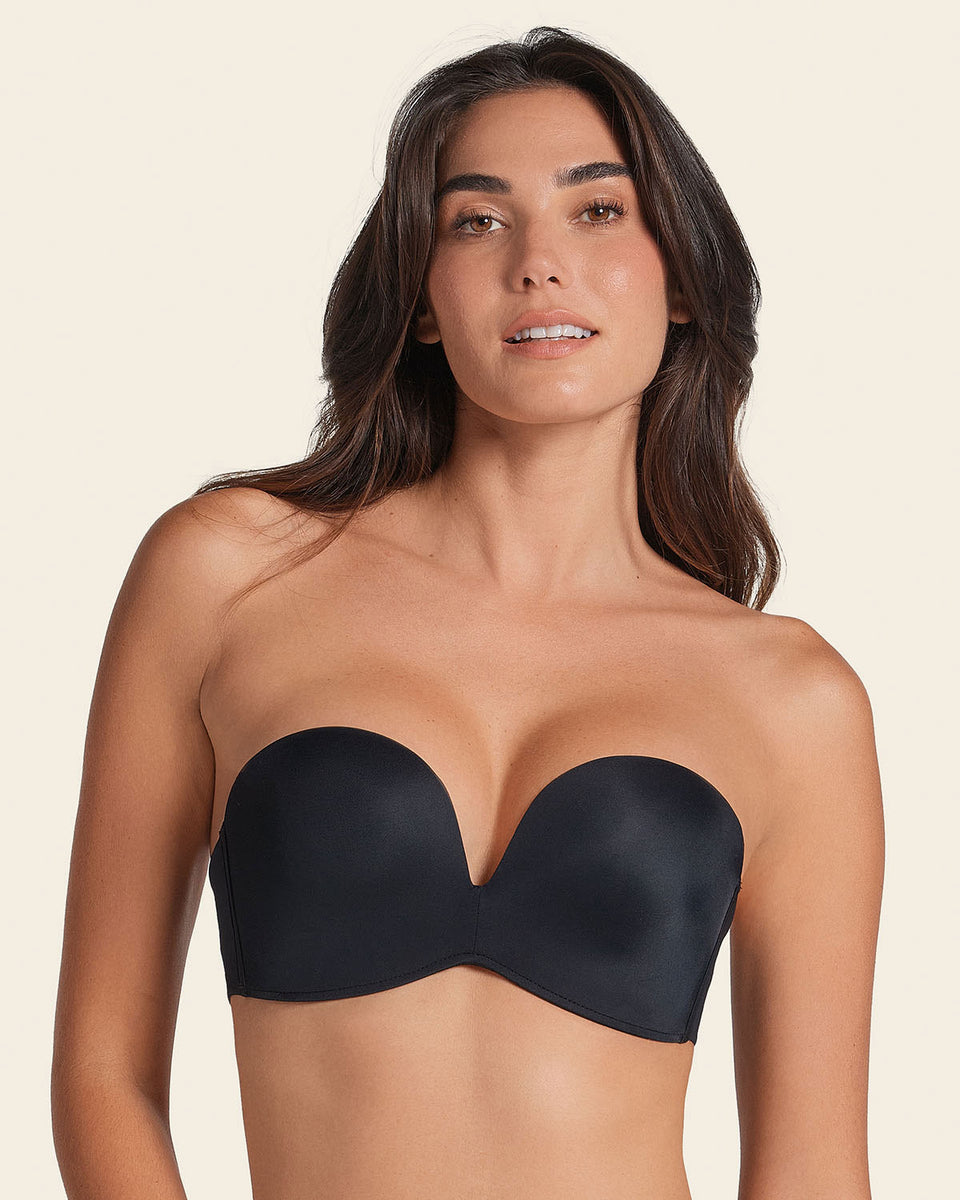 Sujetador sin tirantes antigravedad de push up alto sin aro