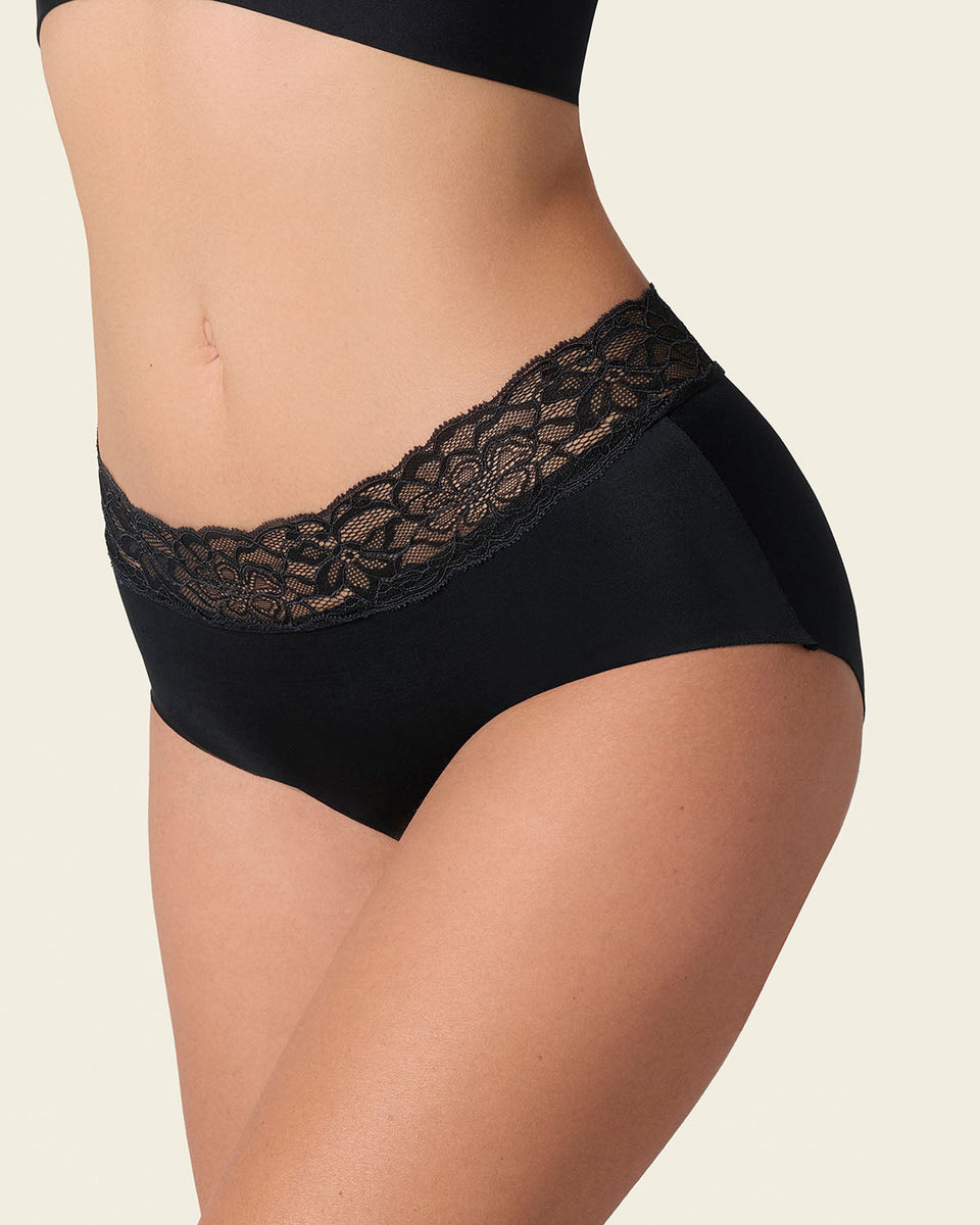 Braga culotte en tela ultraliviana con franja de encaje