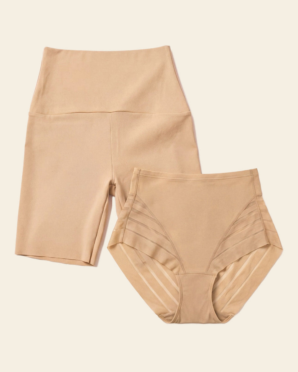 PowerStay Short & Stripe Undetectable Panty en Habano Medio