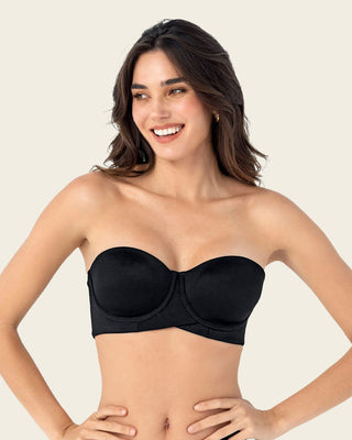 Sujetador sin tirantes ideal para pecho mediano y grande#color_700-negro
