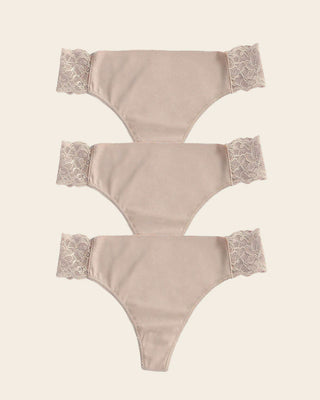 Paquete x 3 tangas invisibles con toques de encaje en laterales#color_802-habano-claro