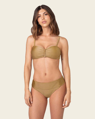 Bikini sin tirantes con braga de laterales anchos#color_123-dorado