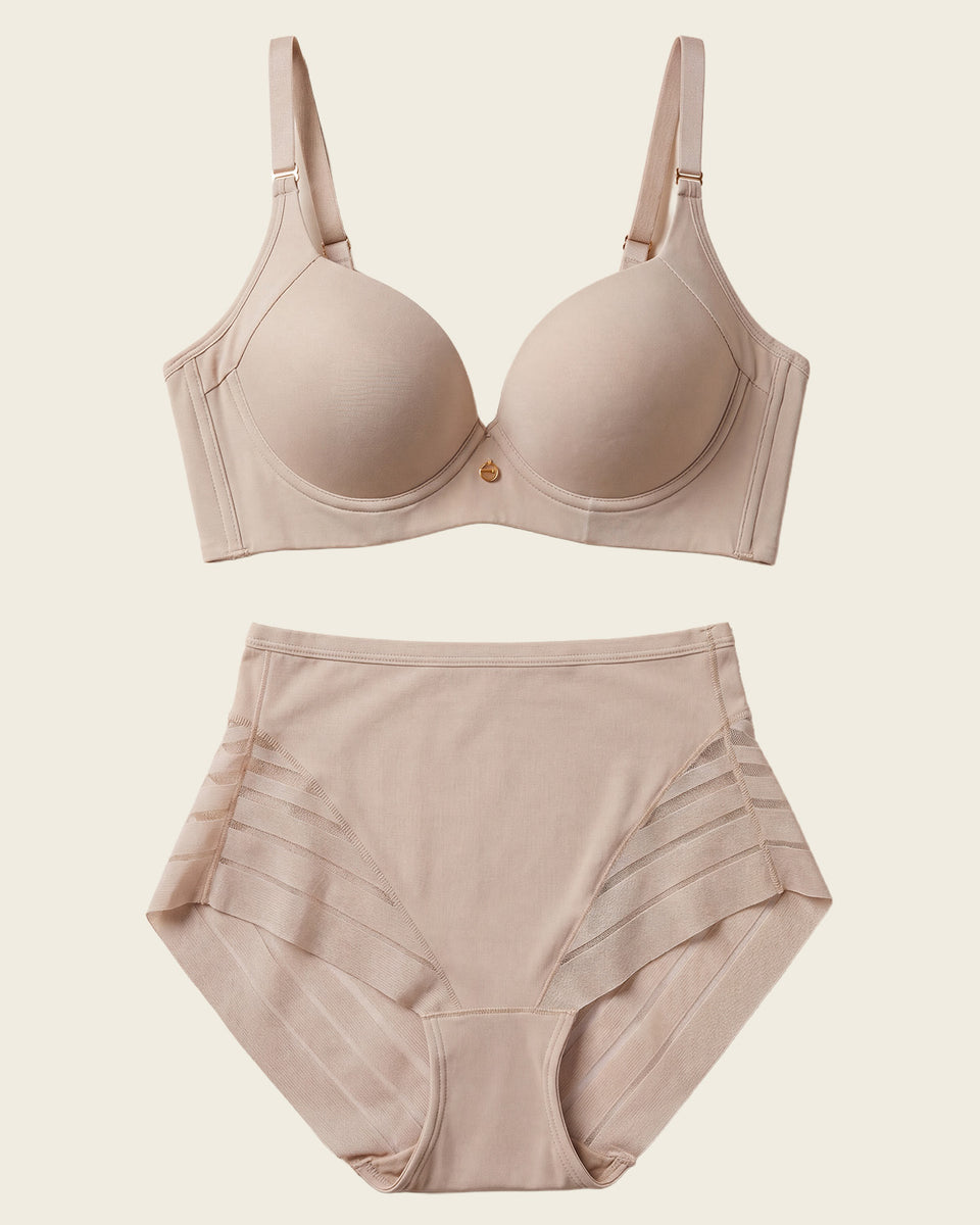 High Profile Bra + Stripe Undetectable Panty en Habano Claro