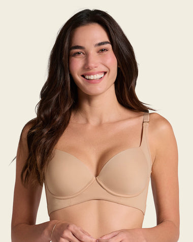 Sujetador de push up suave y cubrimiento alto en sisa y espalda Cover Bra#color_801-habano-medio