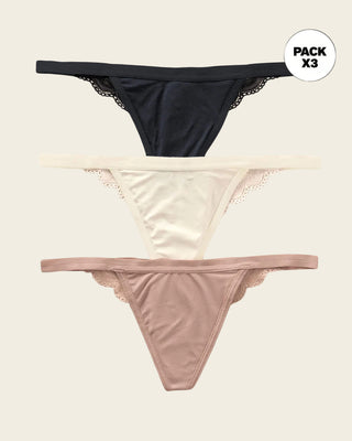 3 tangas de tiro bajo con encaje sexy#color_s42-rosa-vieja-perla-negro
