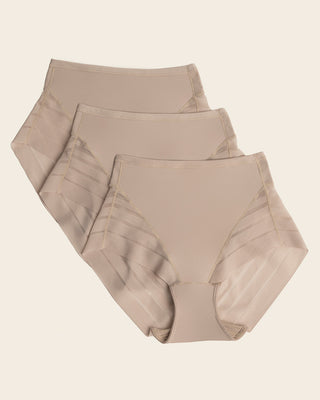 Paquete x 3 braga faja clásicas compresión moderada de abdomen#color_802-habano-claro