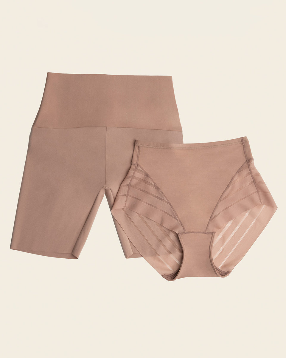PowerStay Short & Stripe Undetectable Panty en Habano