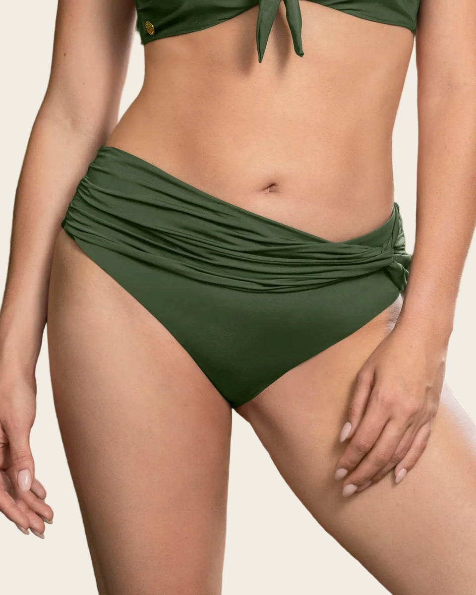 Braga de bikini con fajón cruzado