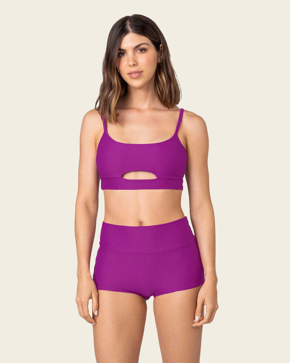 Bikini top + short de tiro alto